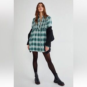 Free People Redwood Flannel Mini Dress Size S